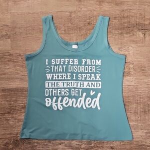 Women's Teal Graphic Tank Top